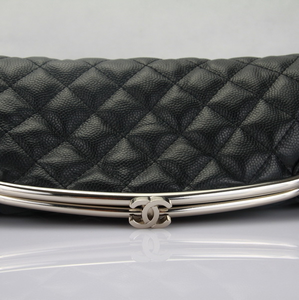 Fake Chanel Caviar Leather Coco Clutch Bags A35488 Black On Sale